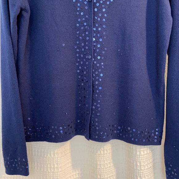 #8 Villager Liz Claiborne Cardigan Sequins WM SZ M 💖 - Picture 4 of 11